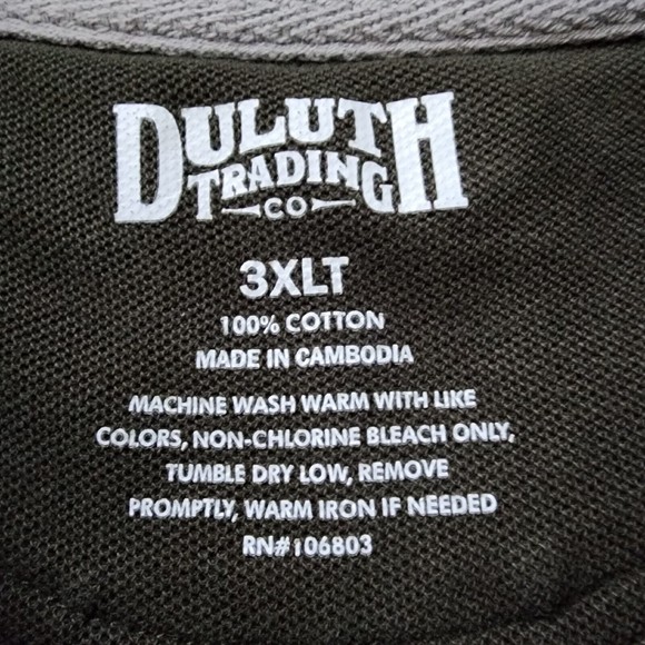 Duluth Trading No Polo Shirt Mens 3XLT Tall Long Sleeve Green - Picture 5 of 9